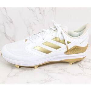Adidas Women's Adizero PureHustle 3 Elite Metal Softball Cleats White/Gold Sz 13